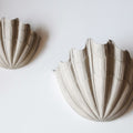Chalkhill Studio Norbury Plaster Shell Uplighter Wall Light Pair