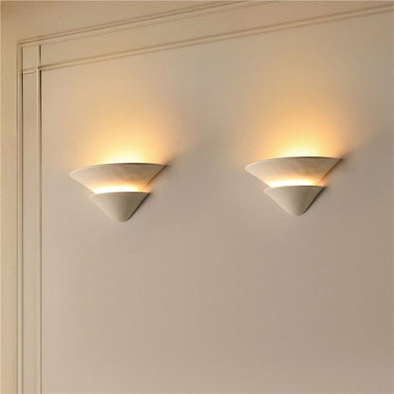 Chalkhill Studio Rushmore Sculptural Plaster Wave Wall Light Pair