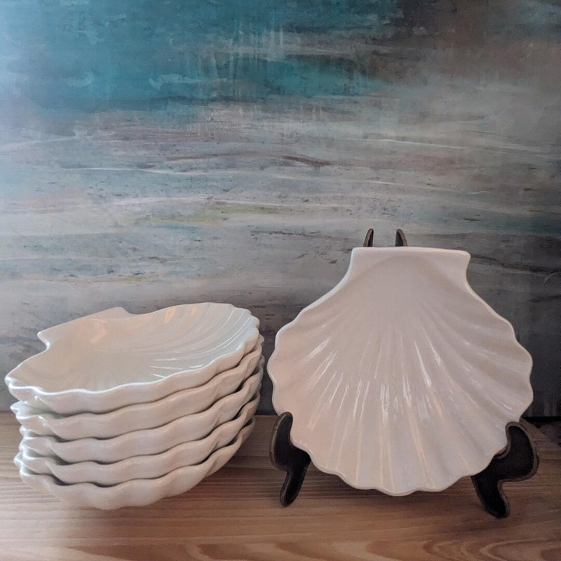 Chalkhill Studio Stanway Glazed Ceramic Scallop Set of 6