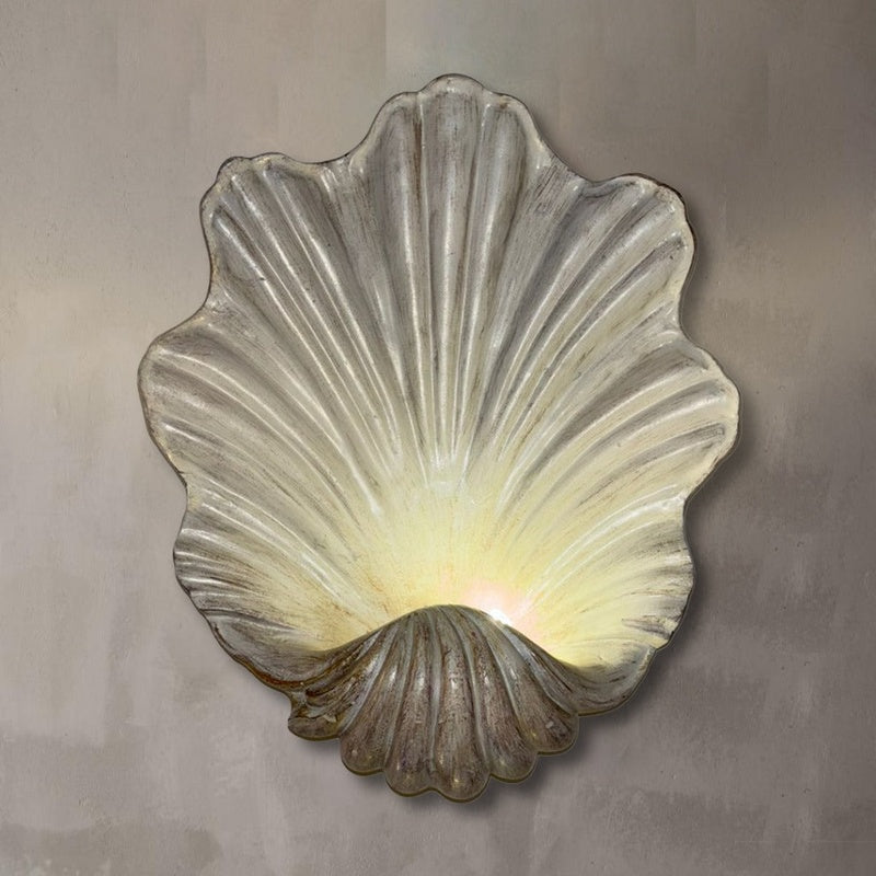 Chalkhill Studio Stanway Glazed Ceramic Scallop Wall Light