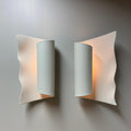 Chalkhill Studio Stanway Glazed Ceramic Scallop Wall Light Pair