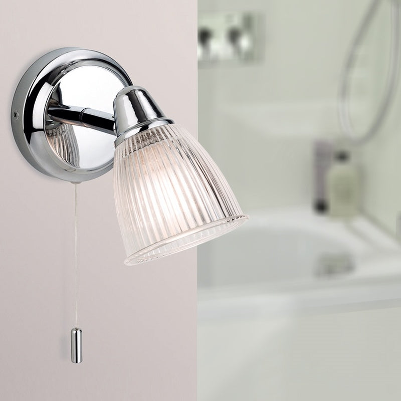 Corsham Bathroom Lighting Saltford IP44 Wall Light with a Pull Cord