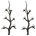 Foundry Nine Ironside Cast Bronze Branch Sconce Wall Light Pair