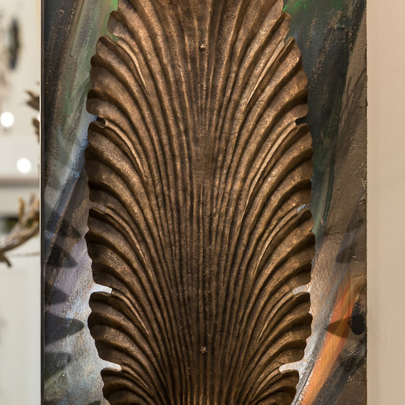 Foundry Nine Kelston Cast Bronze Hand Modelled Leaf Wall Light Antique Verdigris