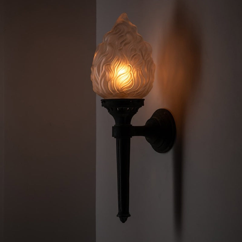 Foundry Nine Larkhall Cast Bronze Torch Uplighter Wall Light Antique Verdigris