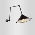 Foundry Nine Netherby Cast Bronze Bronze Arm with a Stitched Leather Shade Wall Light Pair