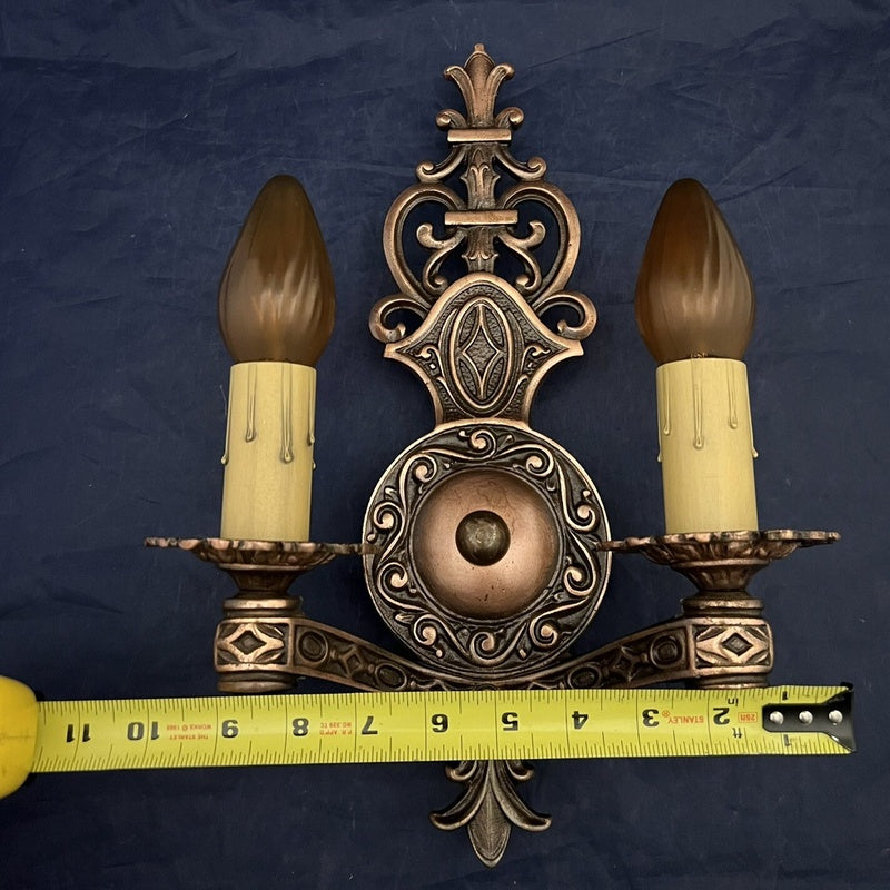 Foundry Nine Ombersley Cast Bronze Double Candle Bracket Wall Light