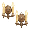 Foundry Nine Ombersley Cast Bronze Double Candle Bracket Wall Light Pair