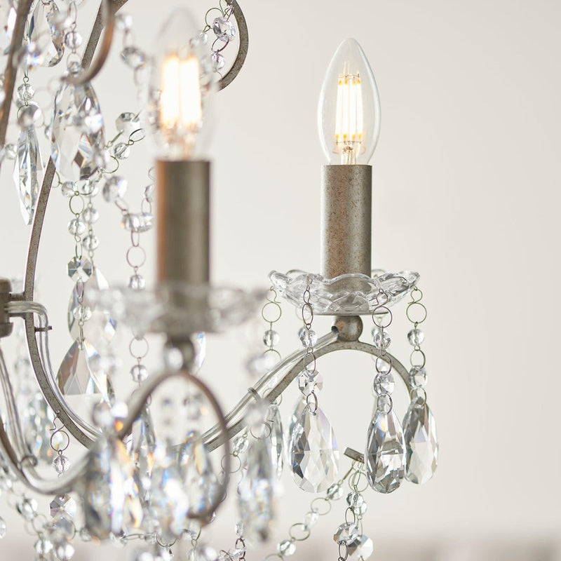 Halliwell Crystal Berkeley Crystal Candle Bracket with Pendalogues Wall Light