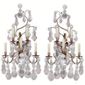 Halliwell Crystal Berkeley Crystal Candle Bracket with Pendalogues Wall Light Pair