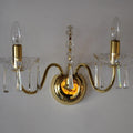 Halliwell Crystal Clarence Crystal and Brass Twin Arm Wall Light