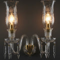 Halliwell Crystal Clarence Crystal and Brass Twin Arm Wall Light Pair