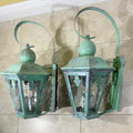 Portland Lantern Works Portloe Solid Brass Wall Lantern Large Pair