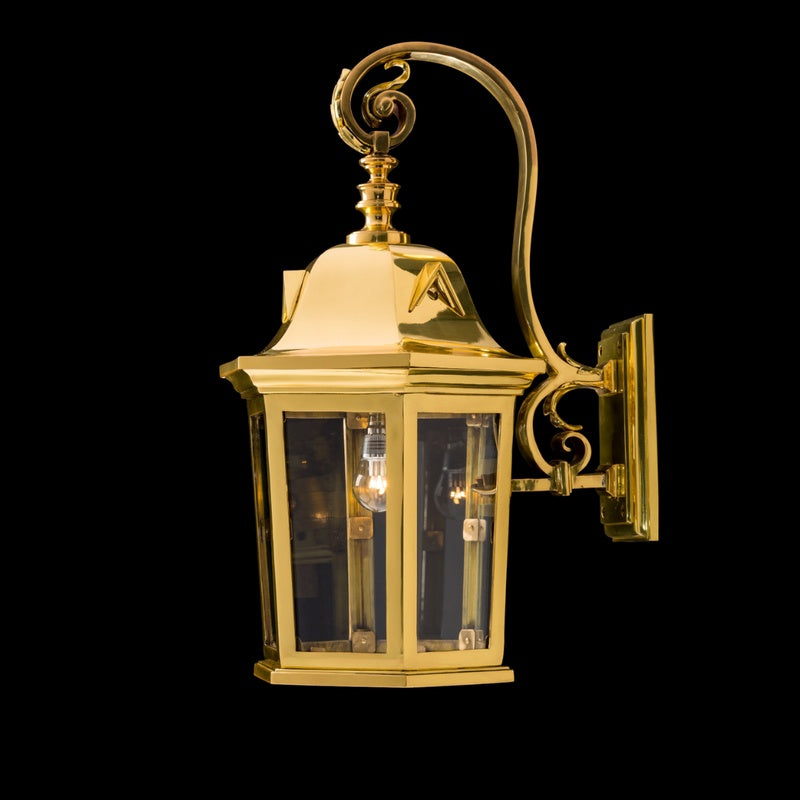 Portland Lantern Works Portloe Solid Brass Wall Lantern Large