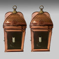 Portland Lantern Works Rame Copper Wall Lantern Medium Pair