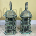 Portland Lantern Works Salcombe Brass Half Lantern Large Pair