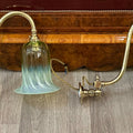 Salvage Row Restored Edwardian Brass Gas Converted Wall Light Pair