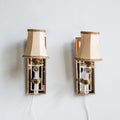 Salvage Row Restored Nineteen Fifties Italian Brass and Glass Wall Light Pair