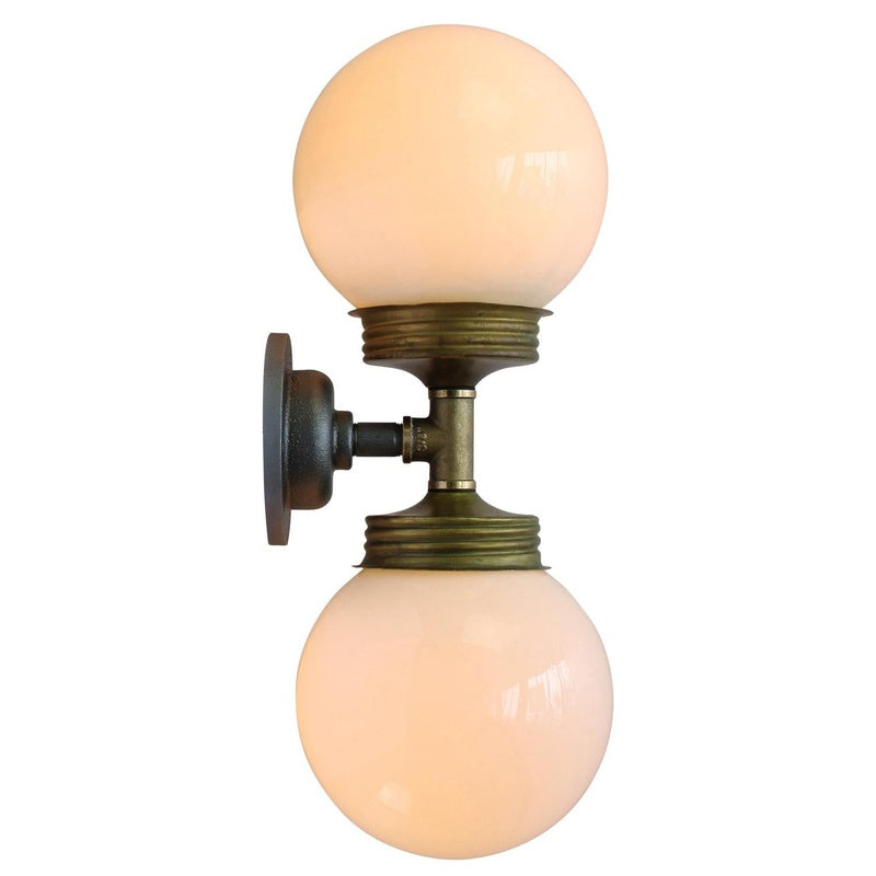 Salvage Row Restored Nineteen Thirties Opaline Glass Wall Light Pair