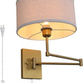 The Sconce House Collection Elmswell Linen Shade Plug In Wall Light