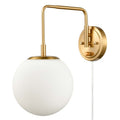 The Sconce House Collection Gilston Opal Globe Plug In Wall Light