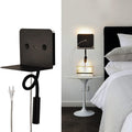 The Sconce House Collection Uphill Bedside Shelf Plug In Wall Light