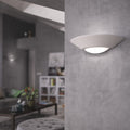 Vellum Stone Ashcombe Alabaster Half Moon Uplighter Wall Light