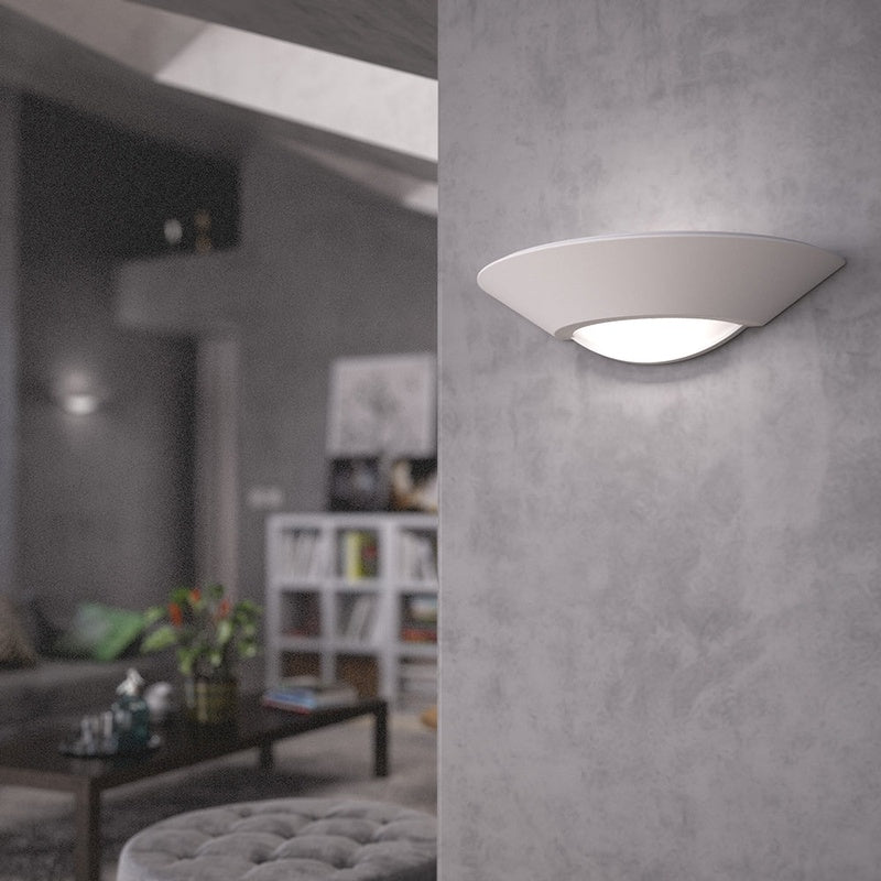 Vellum Stone Ashcombe Alabaster Half Moon Uplighter Wall Light