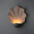 Vellum Stone Dorney Alabaster Carved Scallop Shell Wall Light