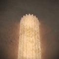Vellum Stone Eversholt Alabaster Fluted Column Wall Light