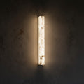 Vellum Stone Eversholt Alabaster Fluted Column Wall Light Large