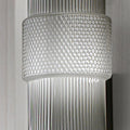 Vetro Bianco Querini Hand Blown Glass Fluted Rigadin Cylinder Wall Light