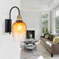 Vetro Bianco Torcello Hand Blown Glass Smoked Amber Shade Wall Light