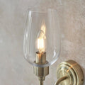 Vetro Bianco Vendramin Hand Blown Glass Clear Glass Lantern on a Brass Arm Wall Light